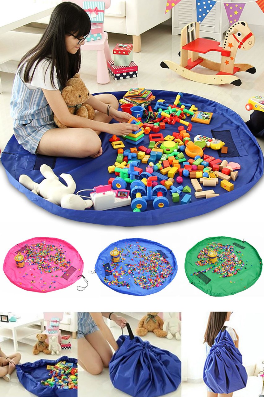 Taşınabilir Büyük Oyuncak Toplama Hurcu 150x150cm Düzenleyici - Oyun Halısı