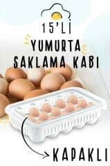 15'li Streil Yumurta Organizeri Kapaklı Yumurta Saklama Kabı