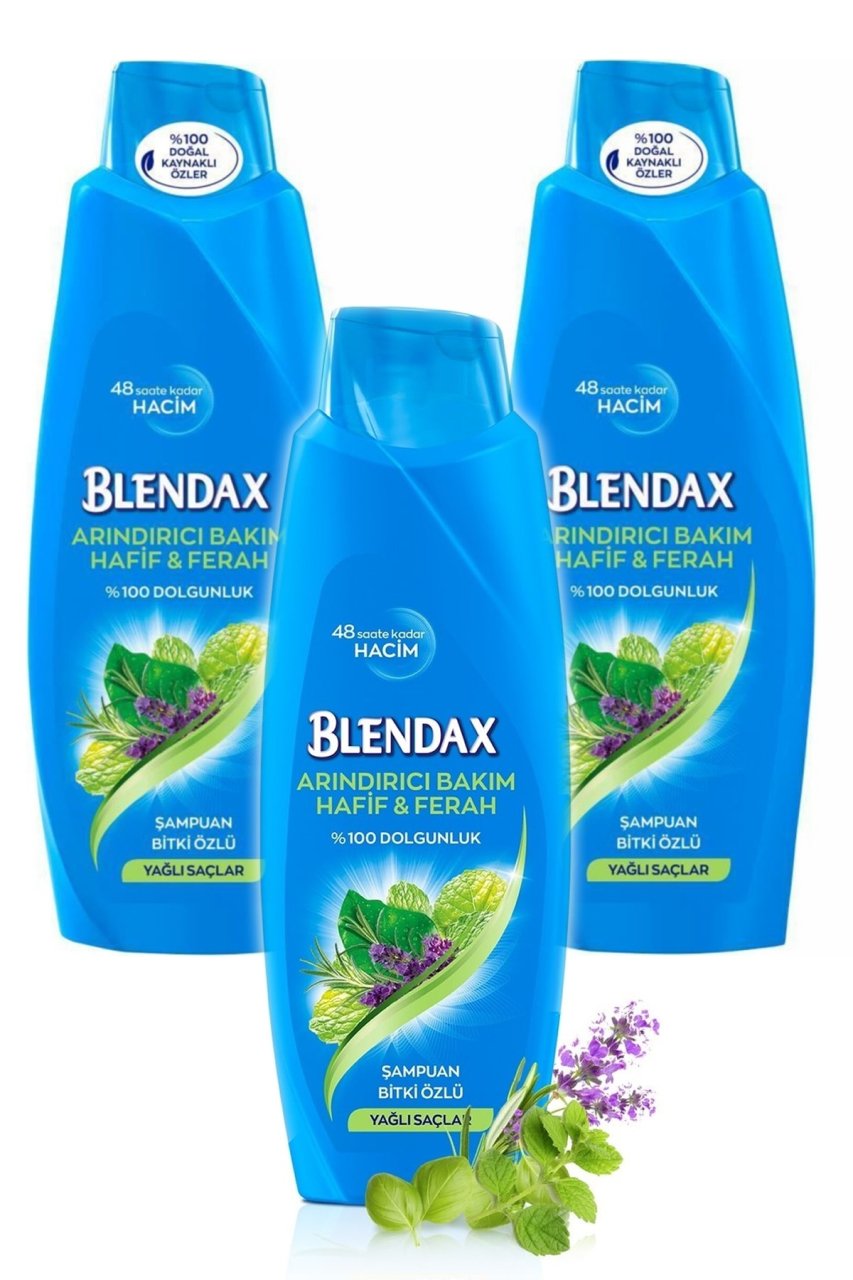 Blendax Bitki Özlü Şampuan 500  ml x 3 Adet