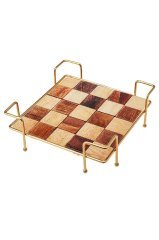 Sunumluk Check Kare Tepsi Kurabiyelik Desenli 22 Cm