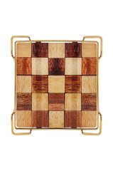 Sunumluk Check Kare Tepsi Kurabiyelik Desenli 22 Cm