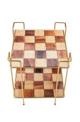 Sunumluk Check Kare 2 Katlı Kurabiyelik Desenli 22 Cm