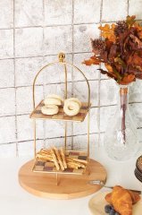 Sunumluk Check Kare 2  Katlı Kurabiyelik Desenli Tutmalı 15 Cm