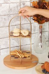 Sunumluk Check Kare 2  Katlı Kurabiyelik Desenli Tutmalı 15 Cm