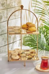 Sunumluk Check Kare 2  Katlı Kurabiyelik Desenli Tutmalı 20 Cm