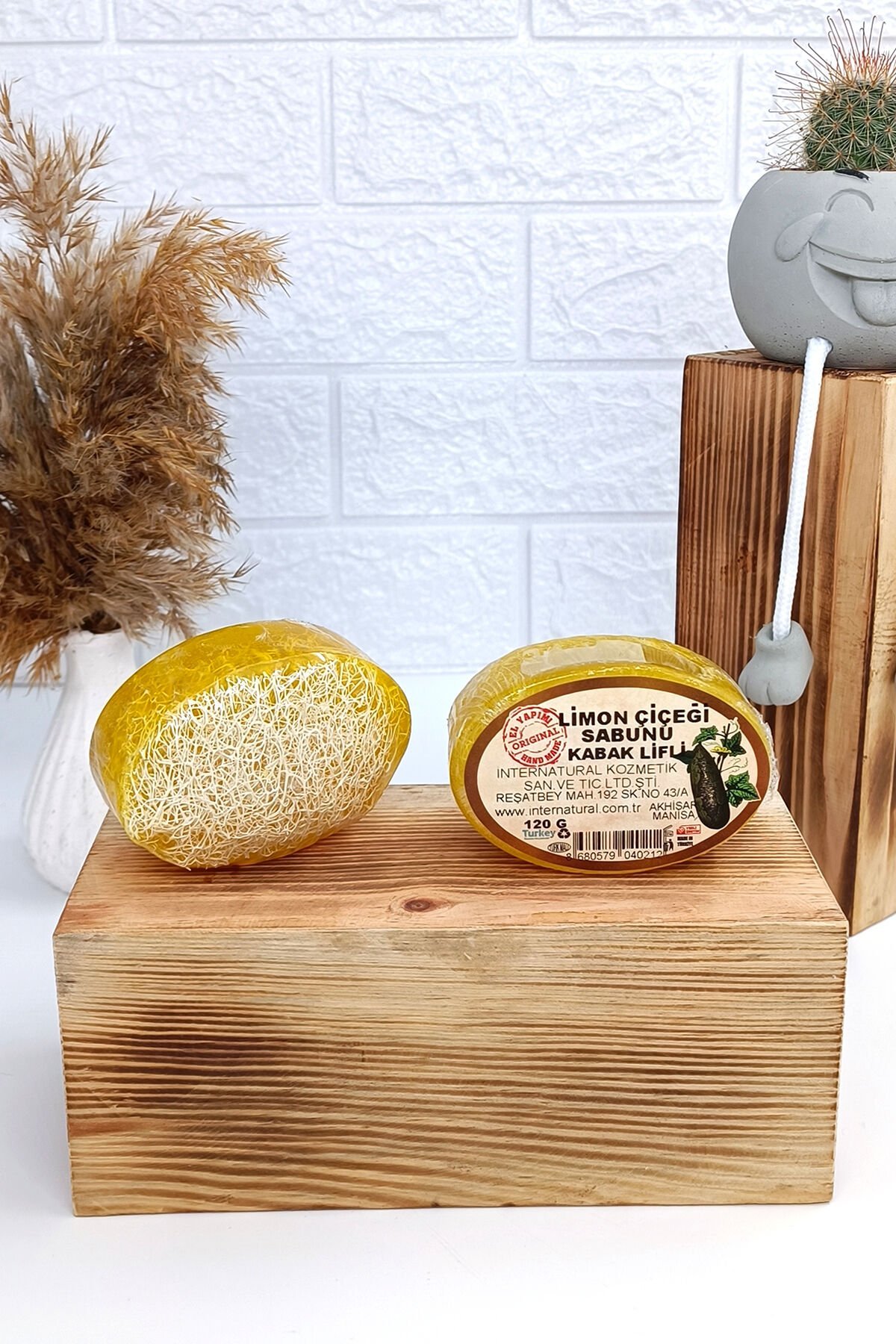 Doğal Sabun Kabak Lifli Limon Çiçeği Sabunu 2x120gr 2 Adet (toplam 240gr)
