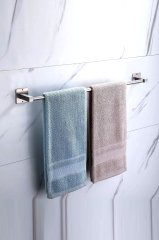 Yapışkanlı Uzun Banyo Duvar Askısı Metal Kare Havluluk Krom 40 cm