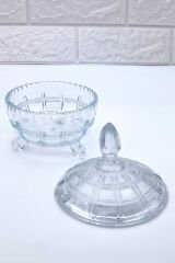 Üç Ayaklı Kapaklı Cam Şekerlik Lokumluk Arizona