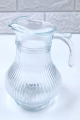 Gravürlü Kulplu Cam Sürahi Kapaksız Mini Sütlük