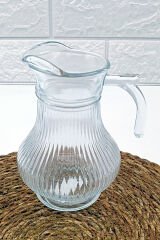 Gravürlü Kulplu Cam Sürahi Kapaksız Mini Sütlük