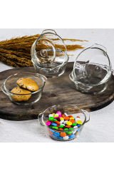 Kulplu Sosluk Çerezlik Reçellik Yuvarlak Kase Kahvaltılık 6 Adet 100cc