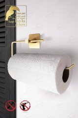 Yapışkanlı Havlu Kağıt Askısı, Kağıt Rulo Havluluk, Peçetelik Gold