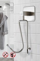 Duvar Askısı Ikili Havluluk Askı Krom Yapışkanlı Paslanmaz Metal