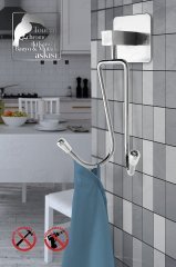 Duvar Askısı Ikili Havluluk Askı Krom Yapışkanlı Paslanmaz Metal