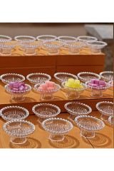 3 Adet İncili Boncuklu İkramlık Sunumluk Şekerlik Çerezlik Lokumluk