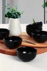 Keramika Siyah Mini Çerezlik Sosluk Sunumluk 8cm Sunum Kasesi 6 Adet