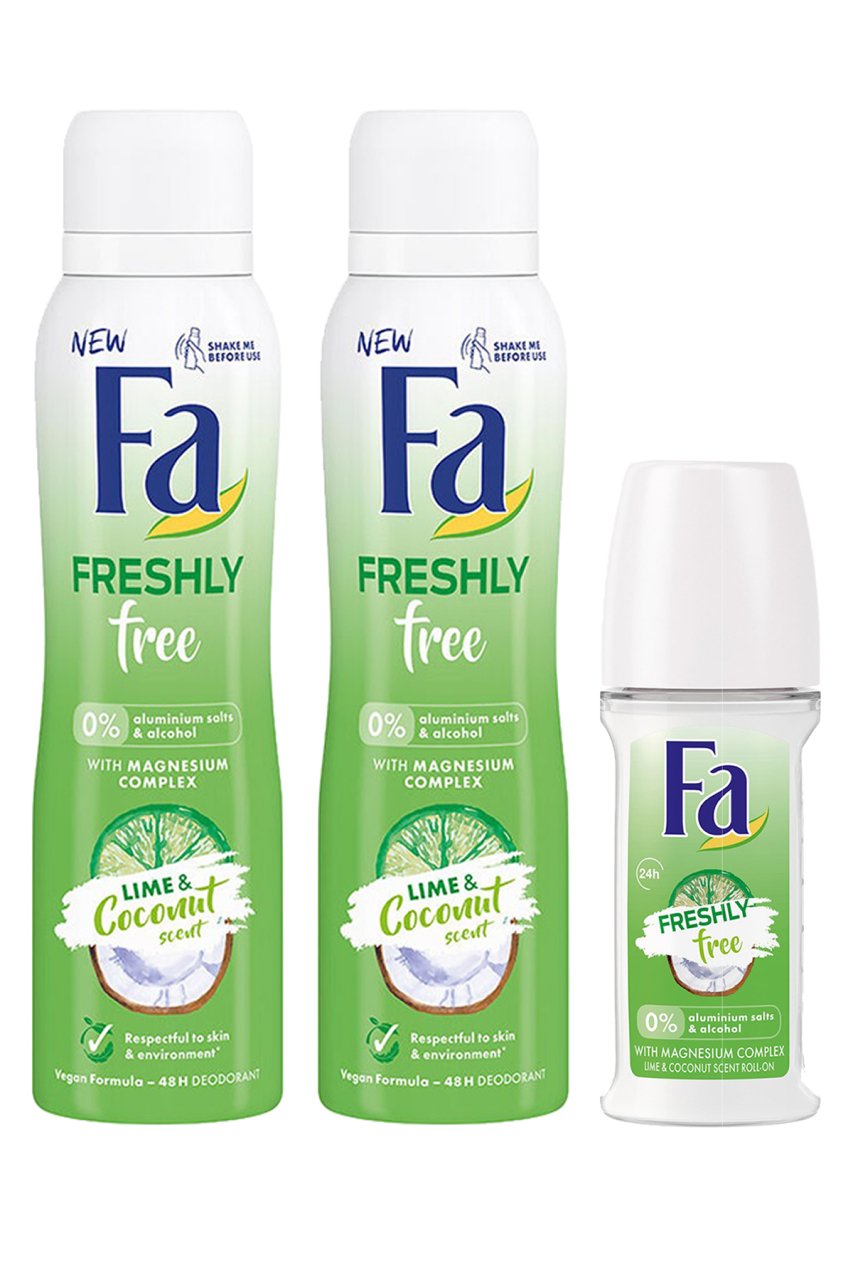 Fa Deodorant Lime&Coconut 150ml x 2 adet+Roll-on Lime&Coconut 50ml
