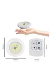 Uzaktan Kumandalı Kablosuz 3'lü Led Spot Lambalar Yapışkanlı Dolap Altı Işığı