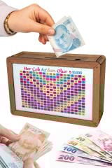 10.000TL Kumbara - Para Biriktirme Kutusu Cash Box Ahşap Yazılı