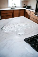 Ayaklı Cam Sunumluk Kayık Tabak Servis Kristal 38cm