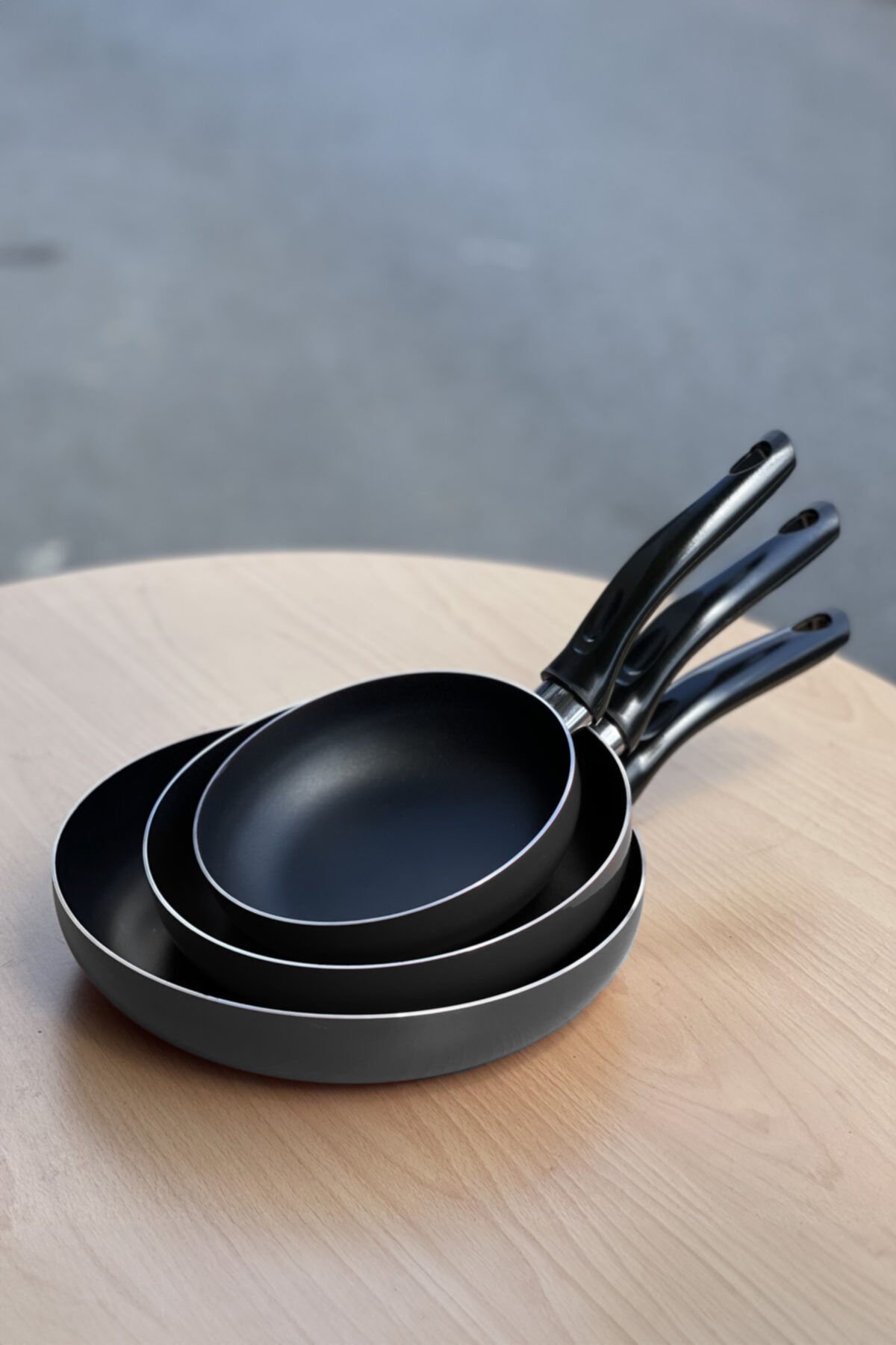 3'lü Teflon Tava Seti 16-20-24 cm Siyah Teflon