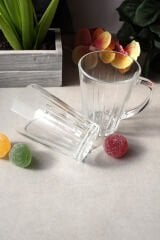 6lı Cam Kulplu Kupa Bardak Kahve Çay Bardağı 0.25ml