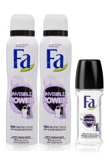 Fa Deodorant İnvisible Power 150ml x 2 adet+Roll-on İnvisible Power 50ml