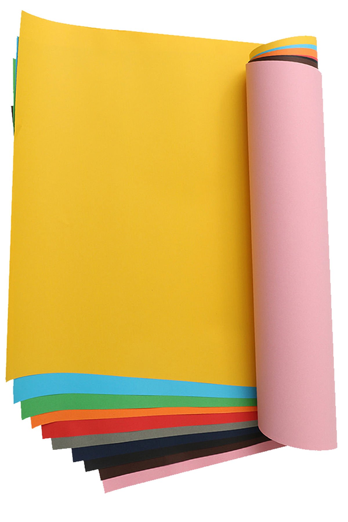 30 Adet 50x70cm Fon Kartonu 10 Renk (3 RULO) Fon Kartonu, El işi Malzemeleri, Okul Seti
