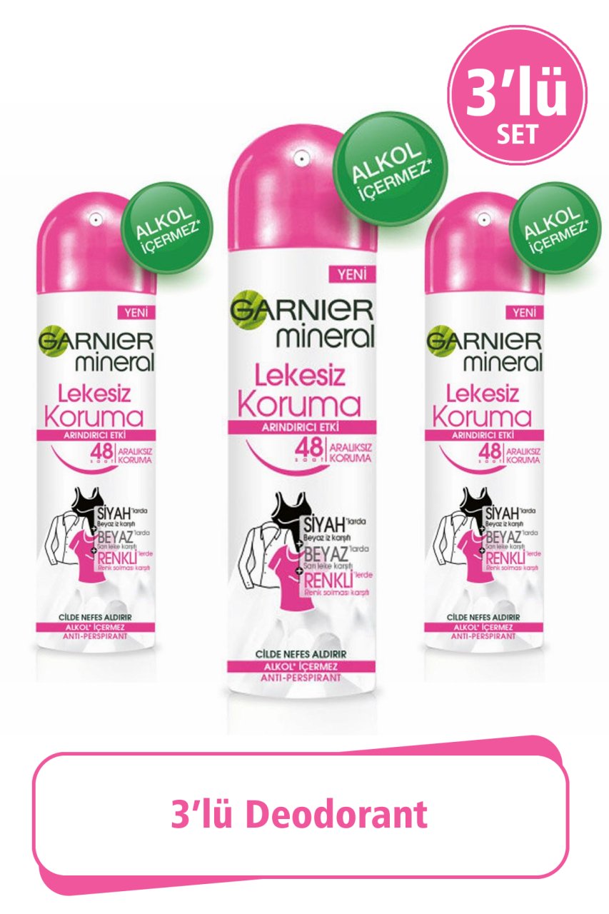 Garnier Deodorant Lekesiz Koruma 150ml X 3 adet