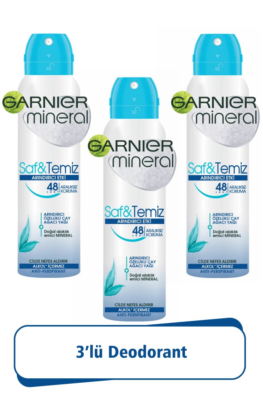 Garnier Deodorant Saf&Temiz 150ml X 3 adet