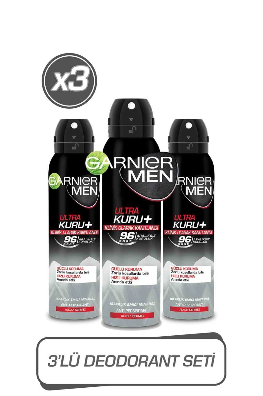 Garnier Deodorant Men Ultra Kuru 150ml X 3 adet