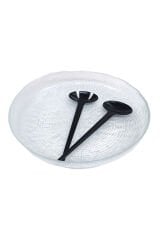 Kaşıklı Cam Salata Tabağı Kasesi Enzo 28cm Büyük Boy