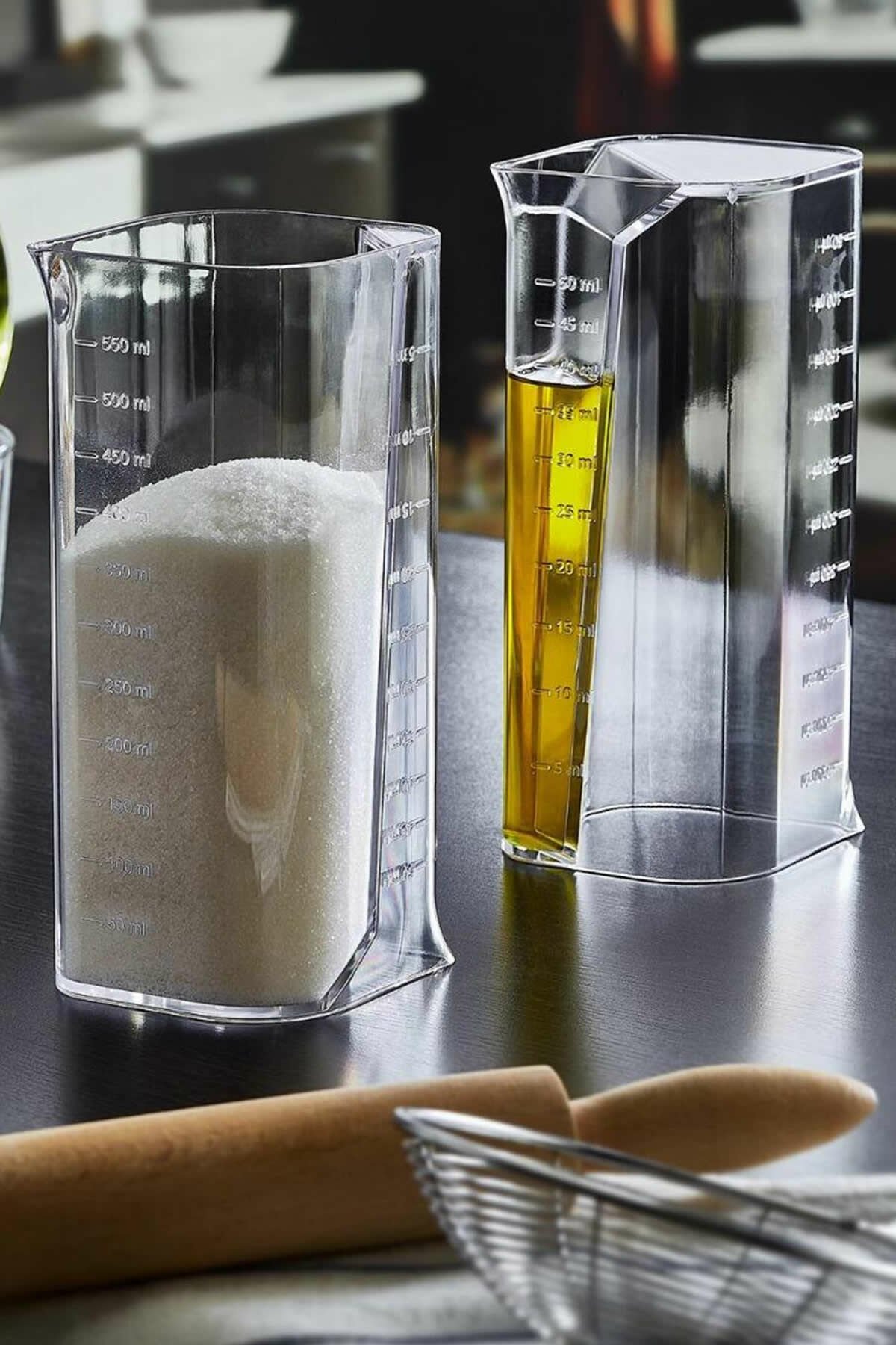 Çift Taraflı Ölçü Kabı Sıvı-Katı 50-550 ML 5-50 ML