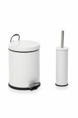2'li Banyo Seti Beyaz Çöp Kovası Ve Wc fırçalı