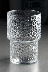 4lü Kabartma Desen Origami Cam Bardak 300ml