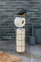 Yuvarlak Gold Standlı Yedekli Çok Amaçlı Wc Kağıtlık