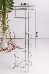 Yuvarlak Krom Standlı Yedekli Çok Amaçlı Wc Kağıtlık