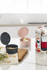 Çok Renkli Plastik Erzak Saklama Kabı 4lü Mini Set 120ml 4adet