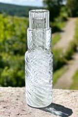 Kristal Başucu Sürahi Karaf Şişe ve Cam Bardaklı Sürahi 1,25lt