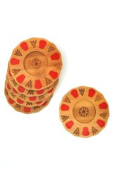 6'lı Ahşap Çay Bardak Altlığı Bambu Çay Tabağı 11cm