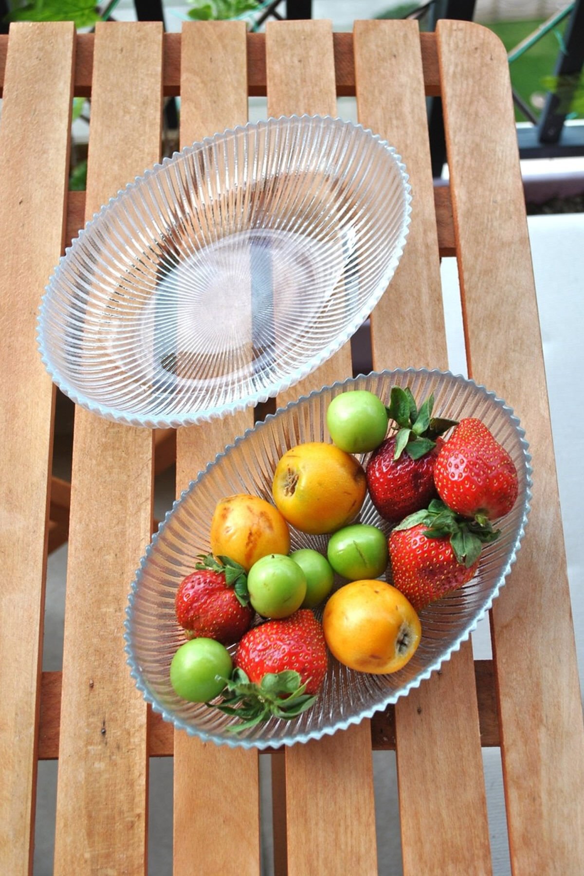 Kase Sunum Cam Oval Aria 2 li 21cm Cam Tabak Çerez Meyve Sunum