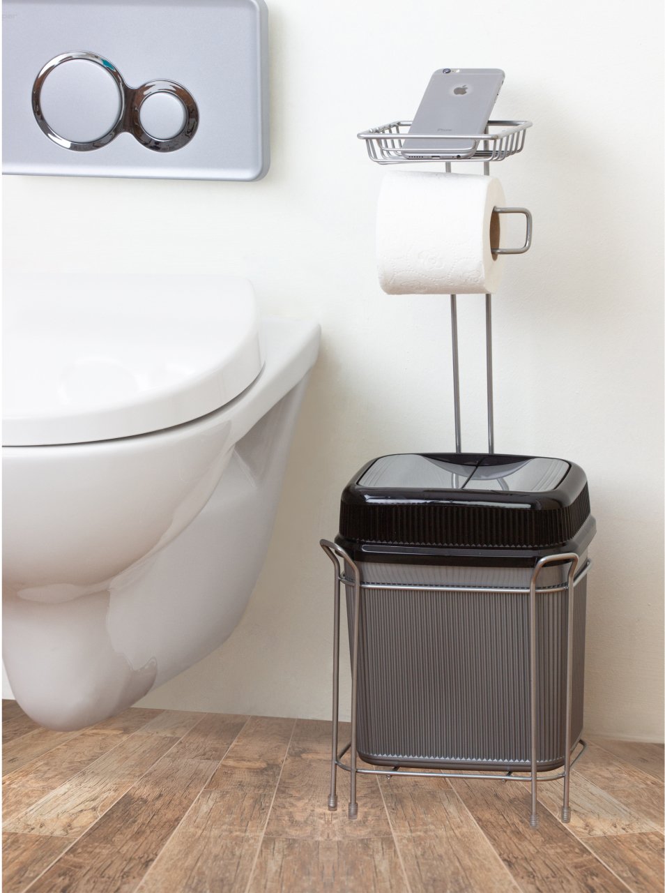 Yedekli Wc Kağıtlık ve Çöp Kovası Köşeli KB-805