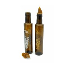 Cam Yağlık Zeytin Dalı Desenli Gümüş ve Altın 250ml 2li