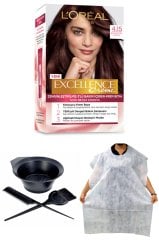 Excellence Saç Boyası Büyüleyici Kahve 4.15 + Saç Boyama Önlüğü + Saç Boyama Seti