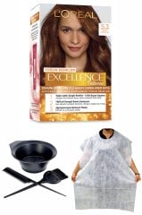 Excellence Intense Saç Boyası 5.3 Sıcak Çikolata + Saç Boyama Önlüğü + Saç Boyama Seti