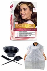 Excellence Saç Boyası 5 Kahve + Saç Boyama Önlüğü + Saç Boyama Seti