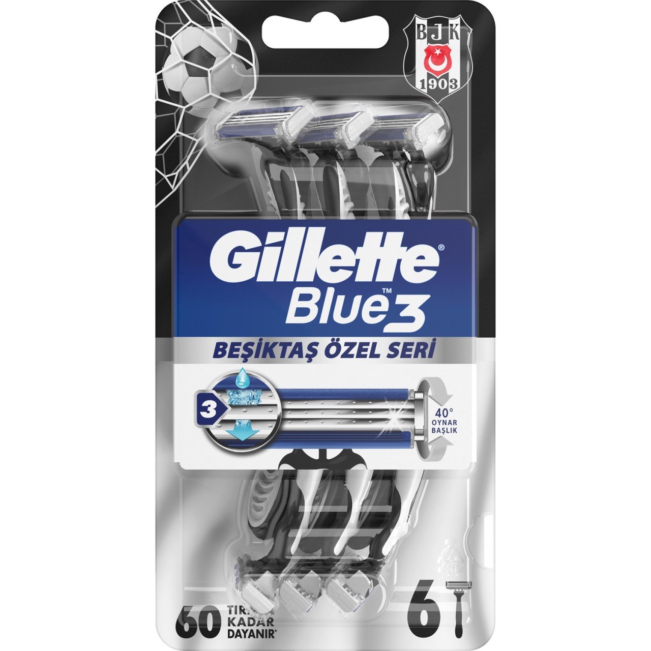 Gillette Blue3 6'lı Beşiktaş Taraftar Paketi