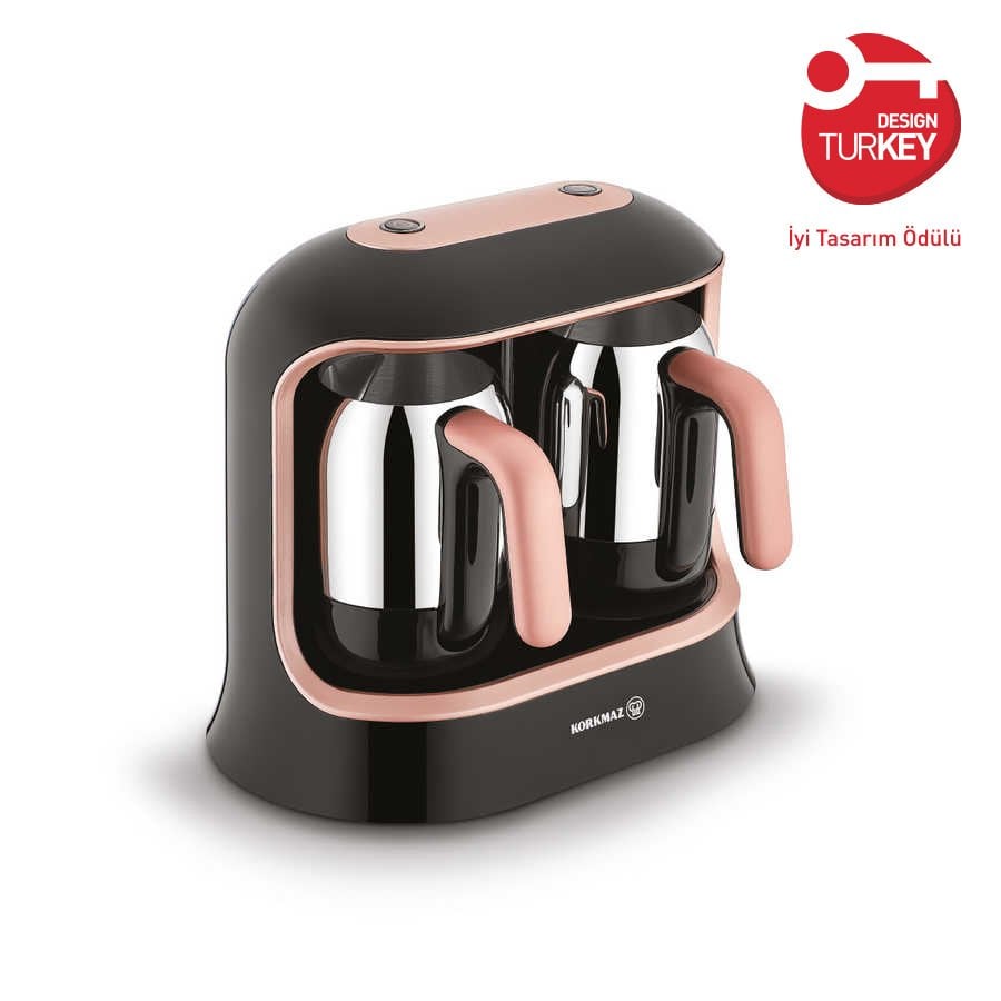 Korkmaz Kahvekolik Twin Siyah/Rosagold Otomatik Kahve Makinesi A861-02