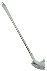 Çift Taraflı Silikon Klozet Fırçası Metal Saplı 60cm