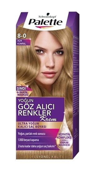 Palette Saç Boyası Yoğun Göz Alıcı Renkler 8-0 Açık Kumral
